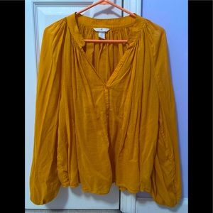Size 12 H&M canary yellow long balloon sleeve top